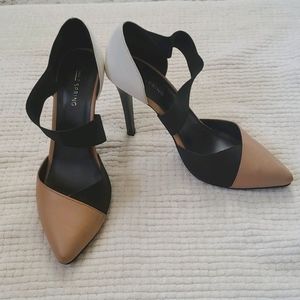 Nude and black heels